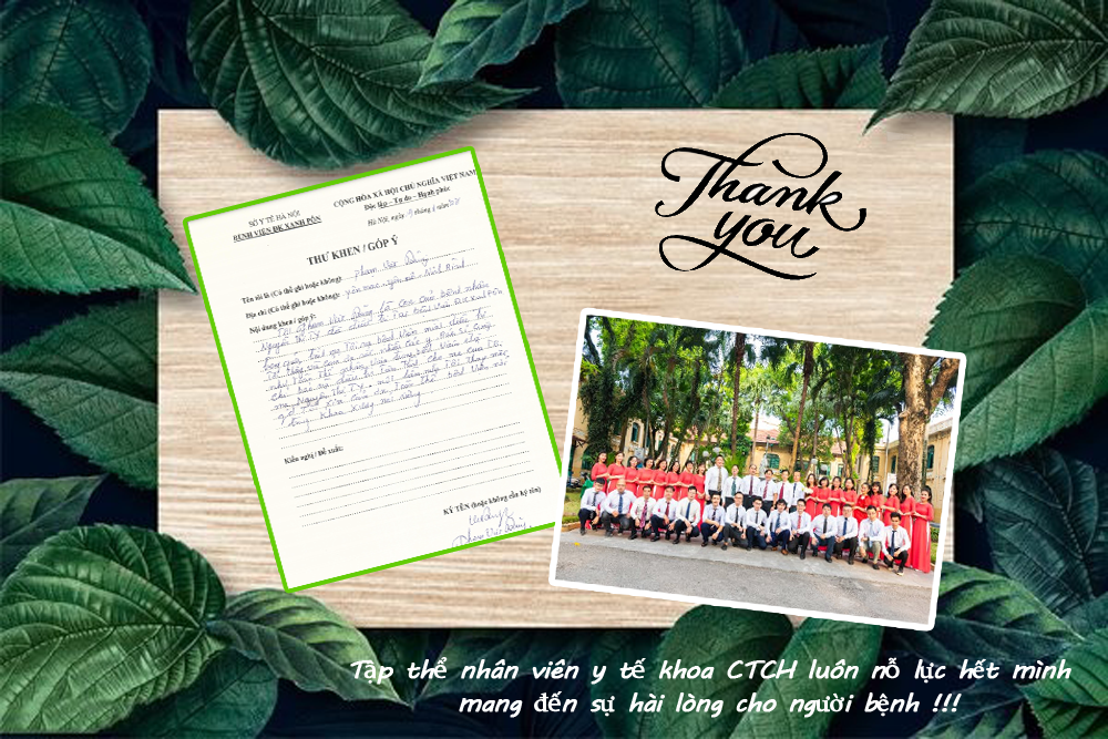 THƯ KHEN TẬP THỂ KHOA CHẤN THƯƠNG CHỈNH HÌNH